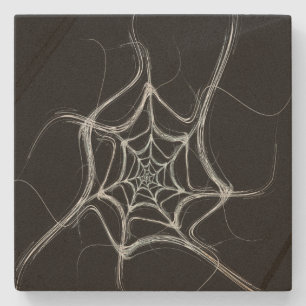 Dessous-de-verre En Pierre Dessous de verre Carré fractal noir et blanc