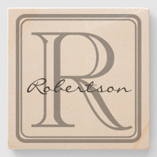 Dessous-de-verre En Pierre Dessous de verre Carré gris monogramme