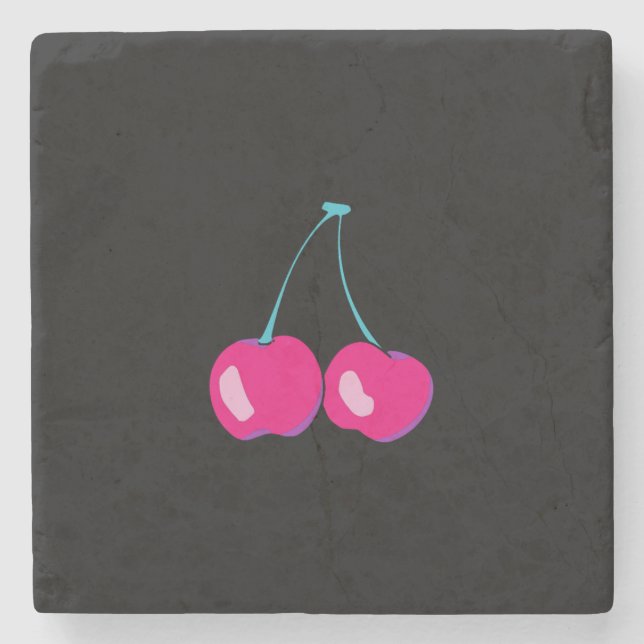 Dessous-de-verre En Pierre Dessous de verre cerise (Devant)