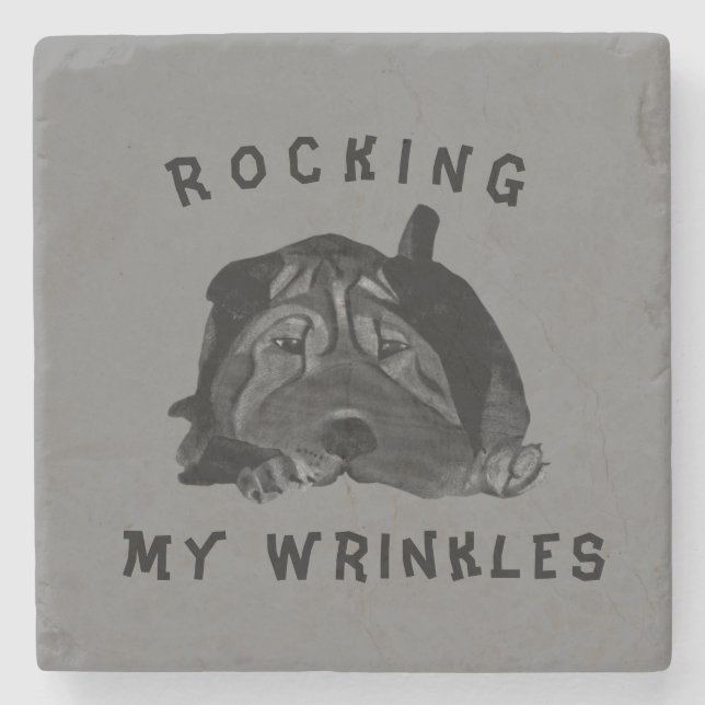Dessous-de-verre En Pierre Dessous de verre chinois Shar Pei "Rocking My Wrin (Devant)
