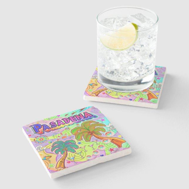Dessous-de-verre En Pierre Dessous de verre cible de vacances Pasadena (Côté)