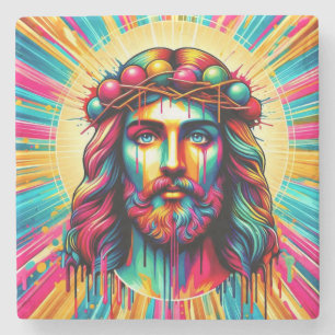 Dessous-de-verre En Pierre Dessous de verre colorés de Jésus !