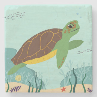 Dessous-de-verre En Pierre Dessous de verre côtier de la tortue de mer d'Hawa