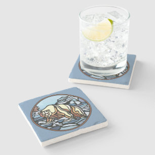 Dessous-de-verre En Pierre Dessous de verre d'art de l'ours polaire Art autoc