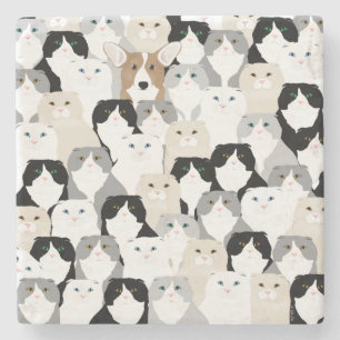 Dessous-de-verre En Pierre Dessous de verre de chats et de pierres de chien