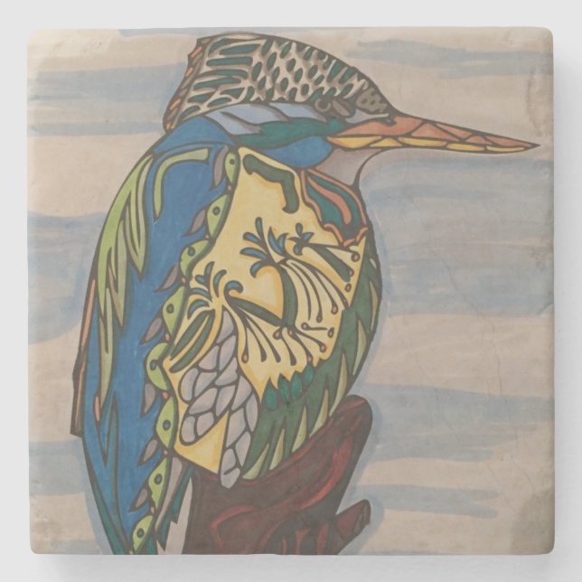 Dessous-de-verre En Pierre Dessous de verre de grès de martin-pêcheur (Devant)