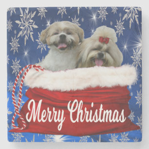 Dessous-de-verre En Pierre Dessous de verre de Noël de tzu de Shih, Shihtzu