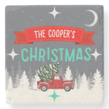 Dessous de verre de Noël en pierre personnalisée