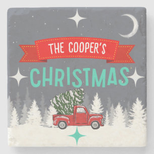 Dessous-de-verre En Pierre Dessous de verre de Noël en pierre personnalisée