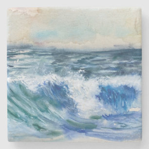 Dessous-de-verre En Pierre Dessous de verre de pierre des vagues d'océan