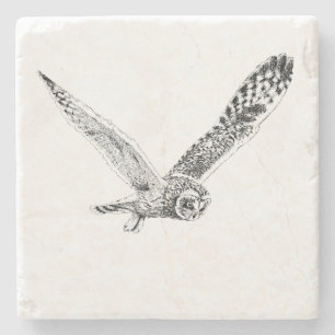 Dessous-de-verre En Pierre Dessous de verre de pierre d'illustration de hibou