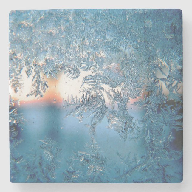 Dessous-de-verre En Pierre Dessous de verre de pierre gelée d'hiver (Devant)