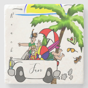 Dessous-de-verre En Pierre Dessous de verre de plage en pierre de marbre