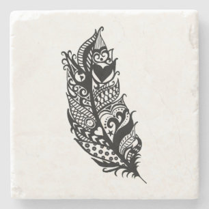 Dessous-de-verre En Pierre Dessous de verre de plume d'amour tribal
