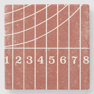 Dessous-de-verre En Pierre Dessous de verre de style déprimé de la piste roug