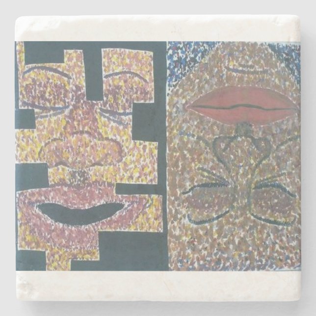 Dessous-de-verre En Pierre Dessous de verre de Tableau de "noirceur" - (Devant)