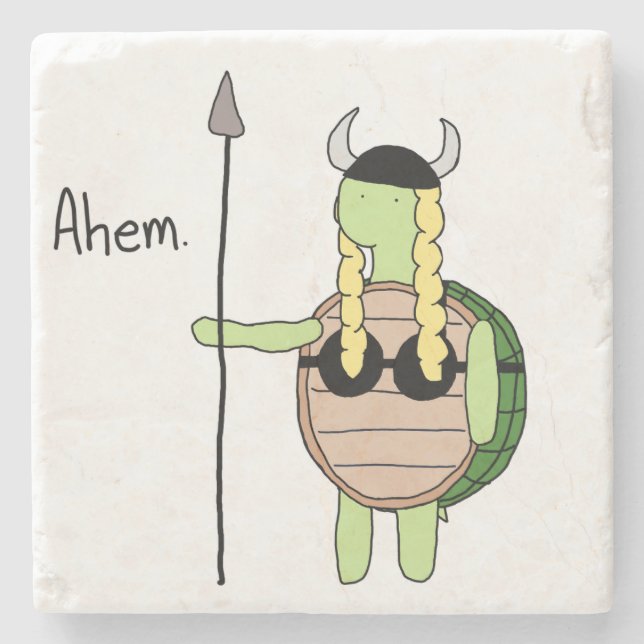 Dessous-de-verre En Pierre Dessous de verre de tortue métallique viking (Devant)