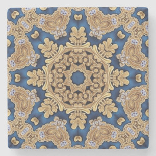 Dessous-de-verre En Pierre Dessous de verre décoratif en pierre Bleu Or