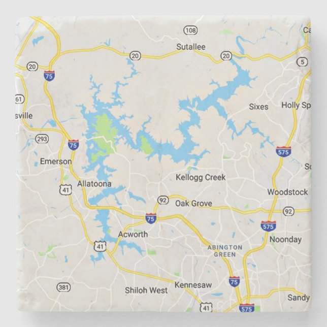 Dessous-de-verre En Pierre Dessous de verre du lac Allatoona, lac Allatoona G (Devant)