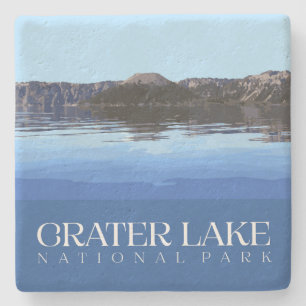 Dessous-de-verre En Pierre Dessous de verre du lac Crater, parc national Dess