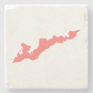 Dessous-de-verre En Pierre Dessous de verre du logo de Fishers Island - Coral