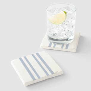 Dessous-de-verre En Pierre Dessous de verre en marbre bleu et blanc rayé