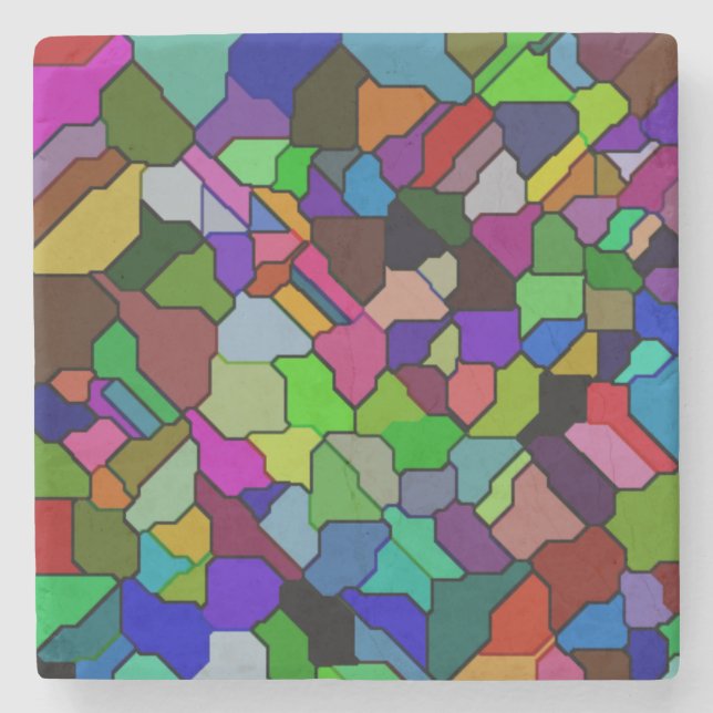 Dessous-de-verre En Pierre Dessous de verre en marbre carrelé en verre tendu (Devant)