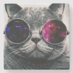 Dessous-de-verre En Pierre Dessous de verre en marbre - Chat Cool