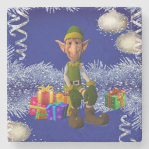 Dessous-de-verre En Pierre Dessous de verre en marbre de Noël, Elfe