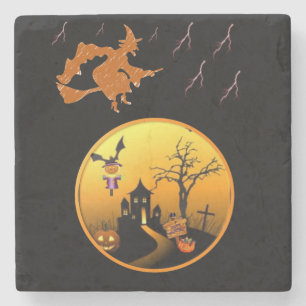 Dessous-de-verre En Pierre Dessous de verre en marbre Halloween