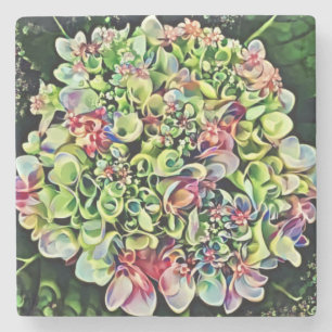 Dessous-de-verre En Pierre Dessous de verre en marbre Hydrangea Colorful Art