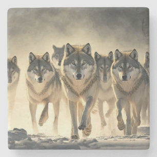Dessous-de-verre En Pierre Dessous de verre en marbre-Loups
