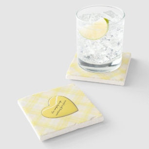Dessous-de-verre En Pierre Dessous de verre en pierre à carreaux jaunes vinta