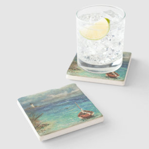 Dessous-de-verre En Pierre Dessous de verre en pierre Bateau à voile sur la p