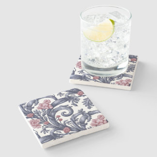 Dessous-de-verre En Pierre Dessous de verre en pierre bleu Art Nouveau 