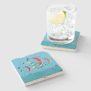 Dessous-de-verre En Pierre Dessous de verre en pierre bleu Kiteboard Design