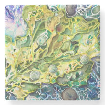 dessous de verre en pierre "Bruit vert"