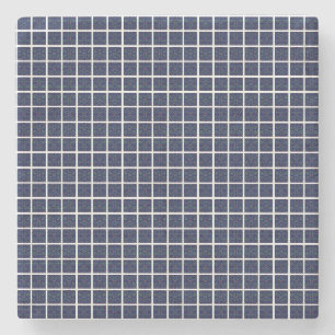 Dessous-de-verre En Pierre Dessous de verre en pierre Carré géométrique bleu