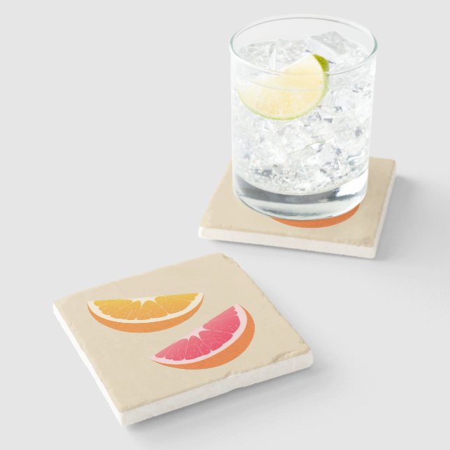 Dessous-de-verre En Pierre Dessous de verre en pierre Citron & Pamplemousse (Côté)