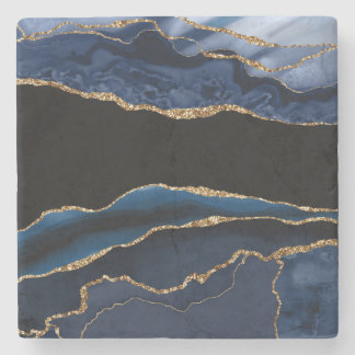 Dessous-de-verre En Pierre Dessous de verre en pierre d'âge or bleu