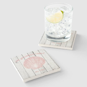 Dessous-de-verre En Pierre Dessous de verre en pierre de coquille rose Vintag