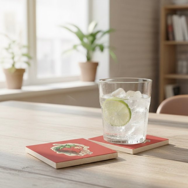 Dessous-de-verre En Pierre Dessous de verre en pierre de fraise (Créateur téléchargé)