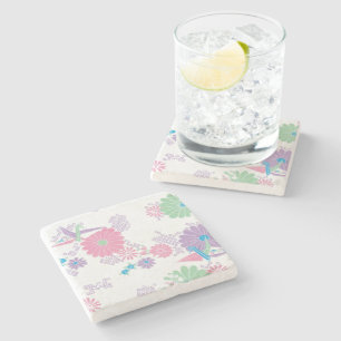 Dessous-de-verre En Pierre Dessous de verre en pierre de grues et de fleurs e