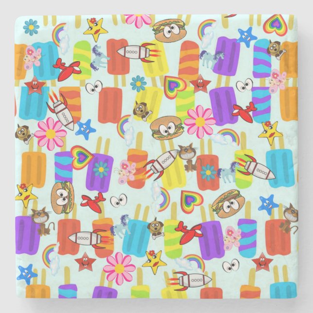 Dessous-de-verre En Pierre Dessous de verre en pierre de marbre Aliens astron (Devant)