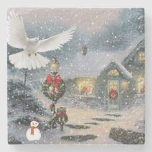 Dessous-de-verre En Pierre Dessous de verre en pierre de marbre de Noël