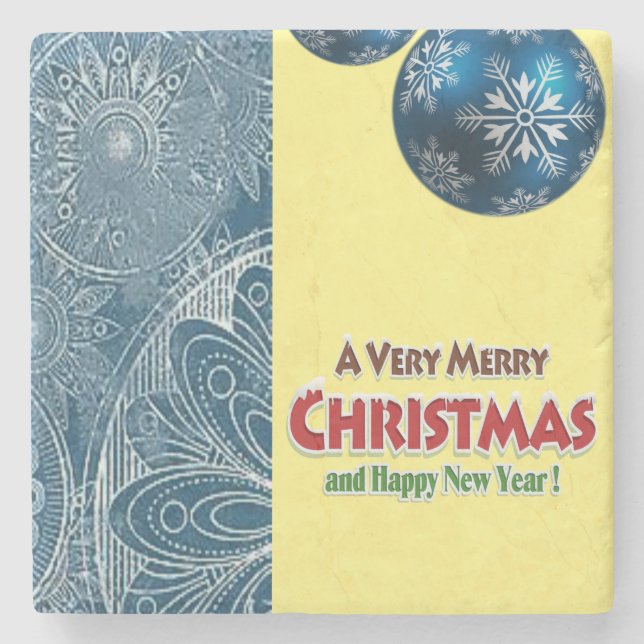 Dessous-de-verre En Pierre Dessous de verre en pierre de marbre de Noël (Devant)