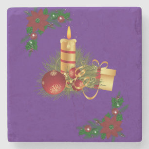 Dessous-de-verre En Pierre Dessous de verre en pierre de marbre de Noël, boug