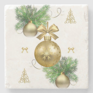 Dessous-de-verre En Pierre Dessous de verre en pierre de marbre de Noël, boul