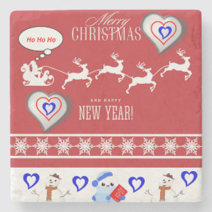 Dessous-de-verre En Pierre Dessous de verre en pierre de marbre de Noël, Joye