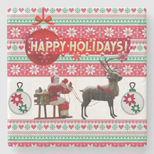 Dessous-de-verre En Pierre Dessous de verre en pierre de marbre de Noël, Joye